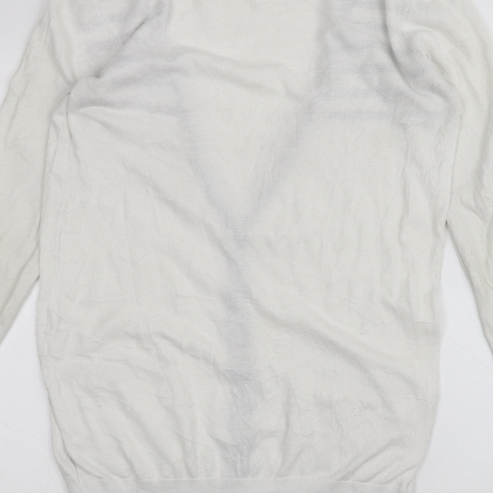 F&F Womens White Cardigan Jumper Size 14