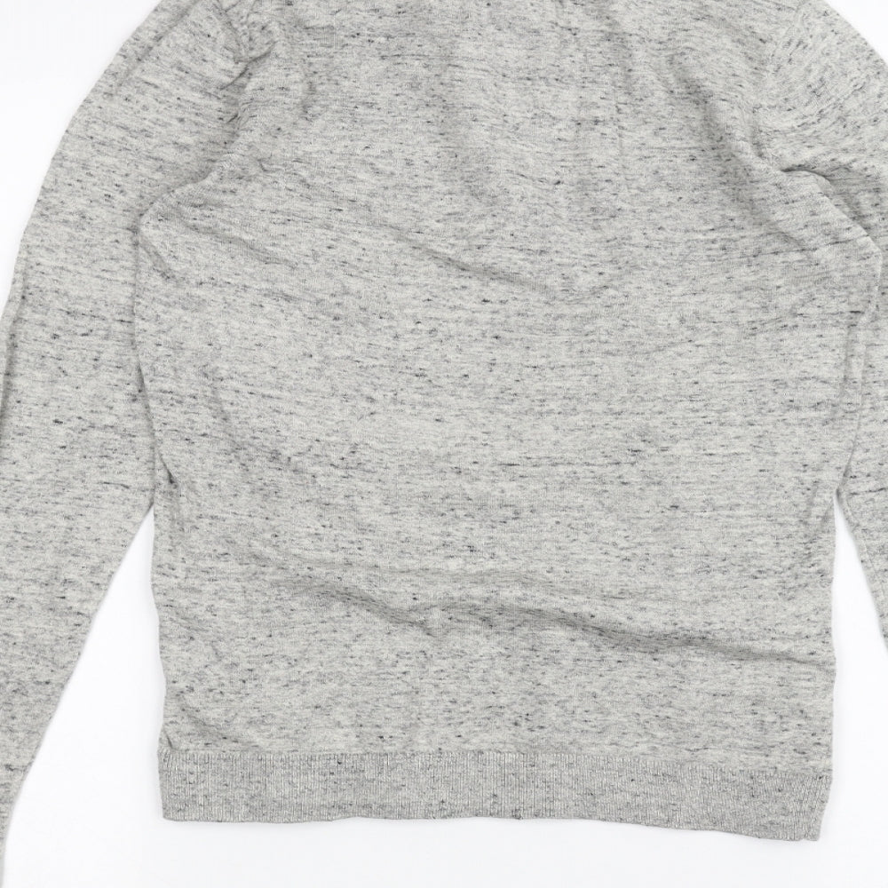 Brand and care label for ASOS women’s grey basic t-shirt, size S