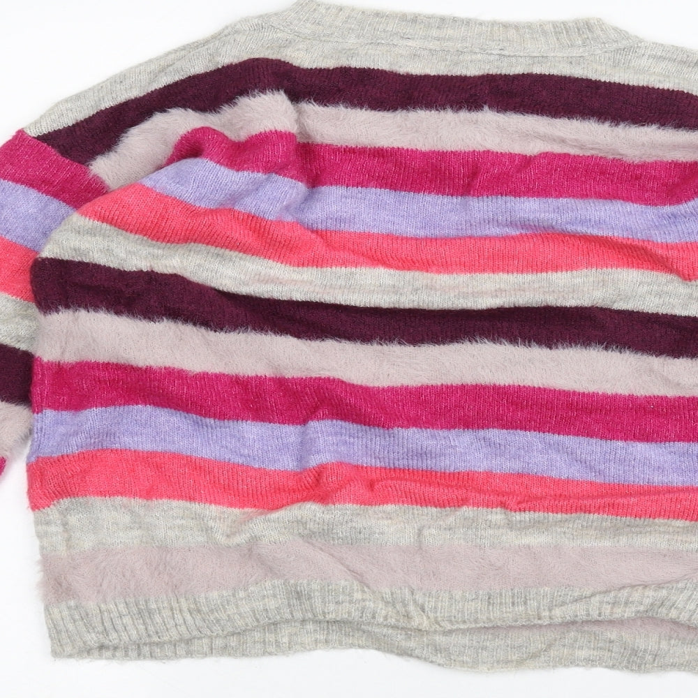 George Womens Grey Striped Pullover Jumper Size S