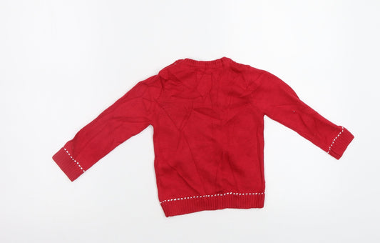 Mothercare Baby Red Pullover Jumper Size 12-18 Months - Xmas jumper