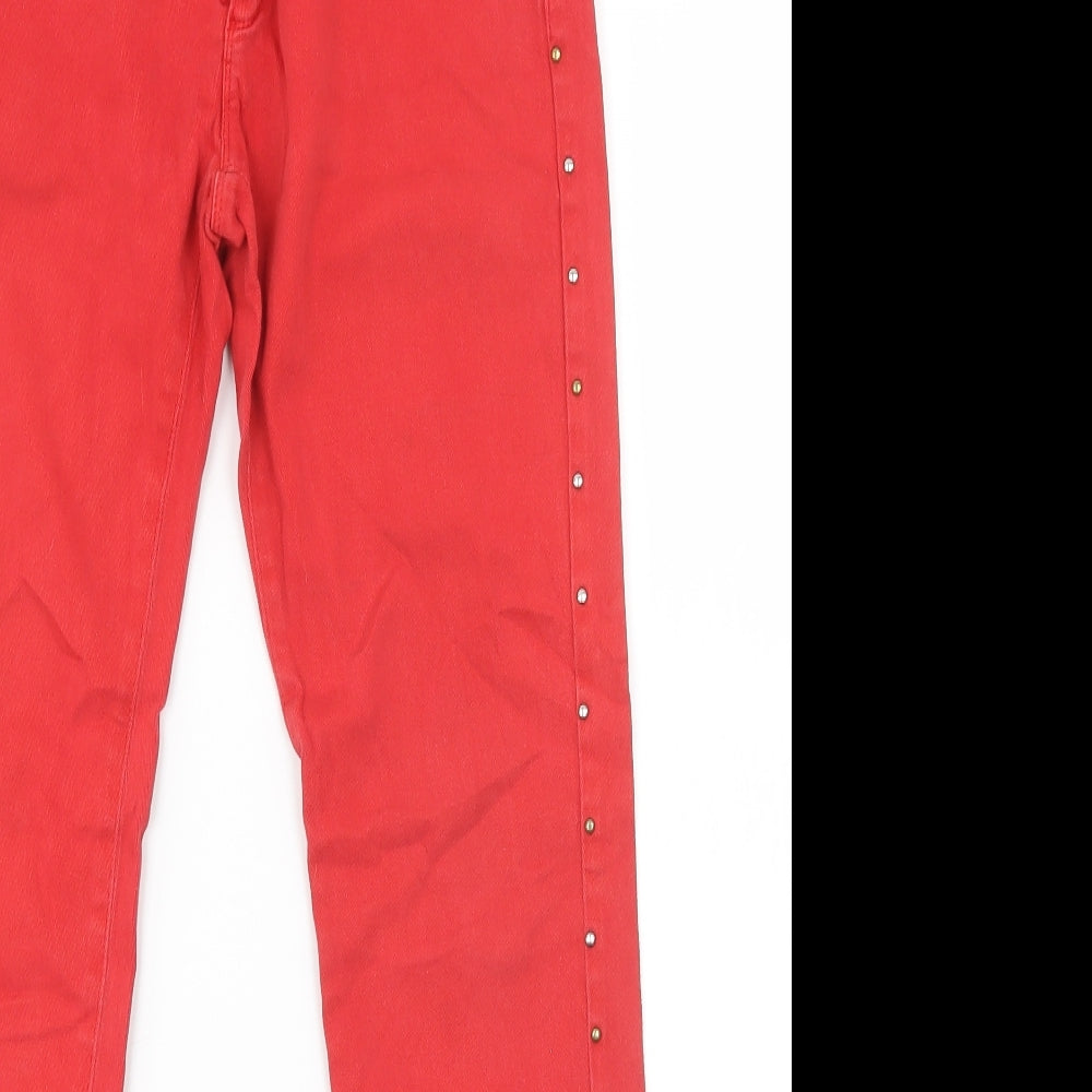Jane Norman Womens Red Skinny Jeans Size 12 L28 in