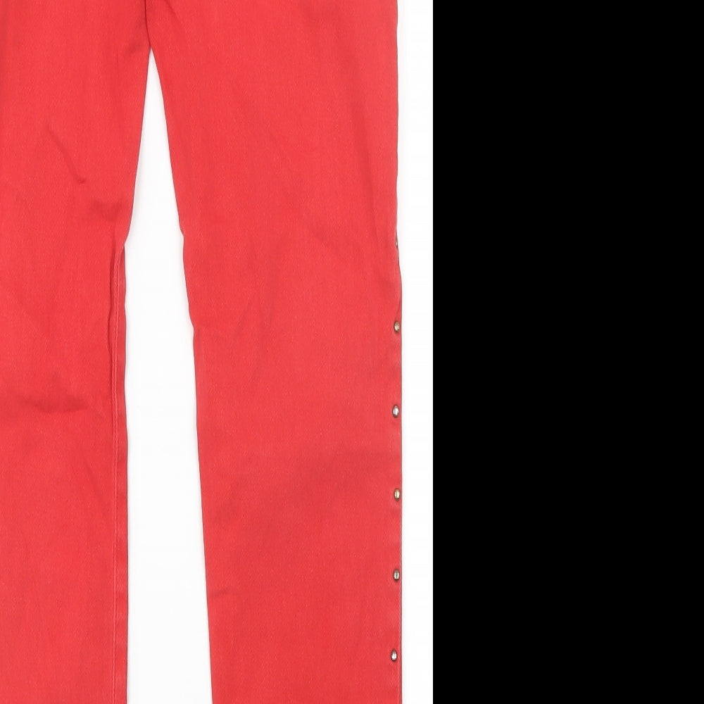 Jane Norman Womens Red Skinny Jeans Size 12 L28 in