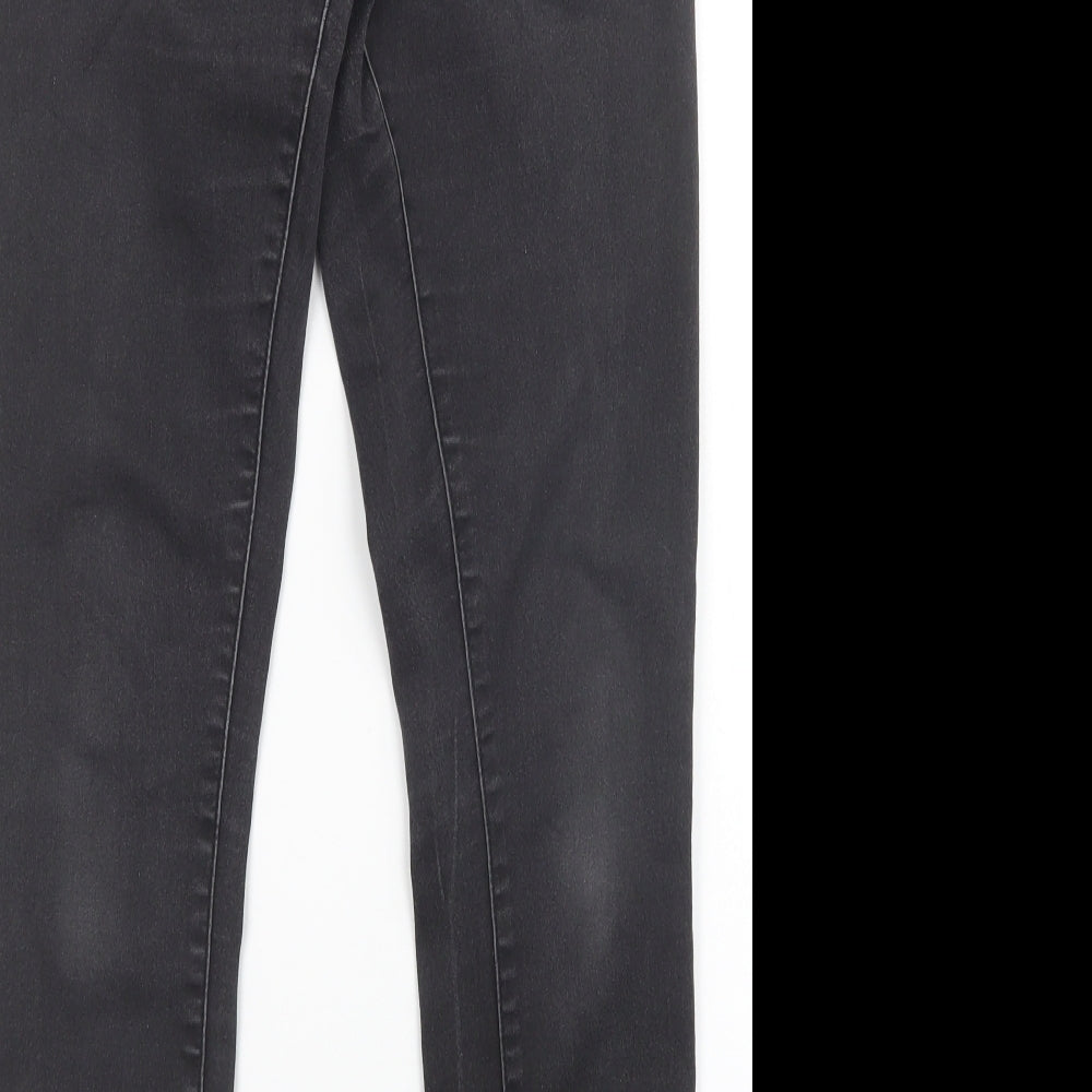Brand and care label for denim co women’s black skinny jeans, size UK 14, 27-inch leg