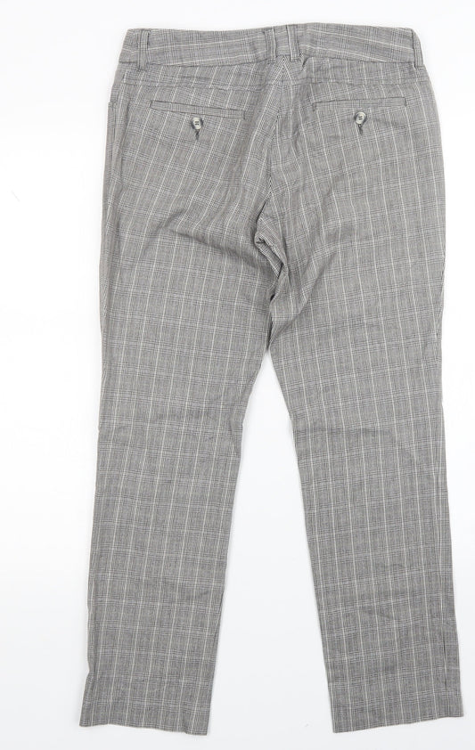 Monton Womens Multicoloured Plaid Trousers Size 10 L26 in