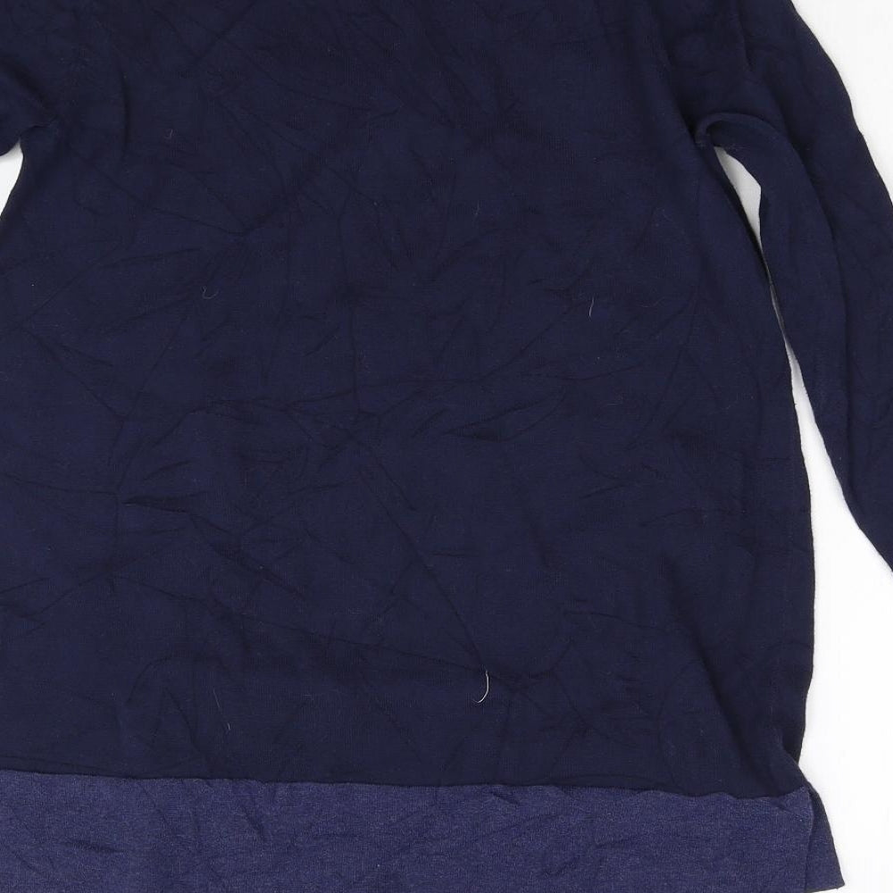 Lands End Womens Blue Knit Pullover Jumper Size S