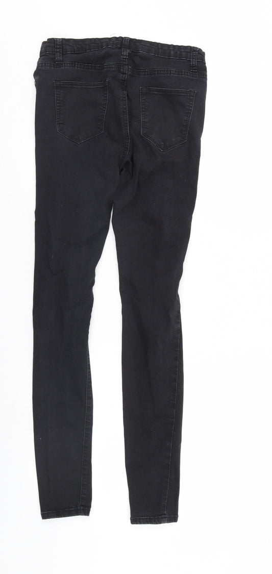 Preworn Womens Black Denim Skinny Jeans Size 8 L29 in