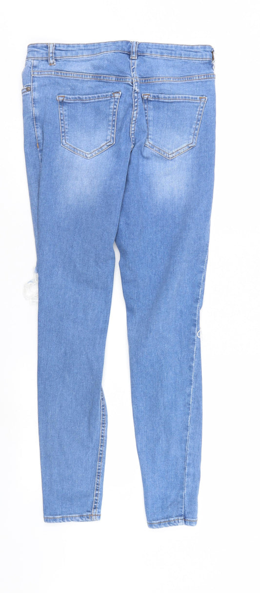 Studio Womens Blue Denim Straight Jeans Size 10 L28 in