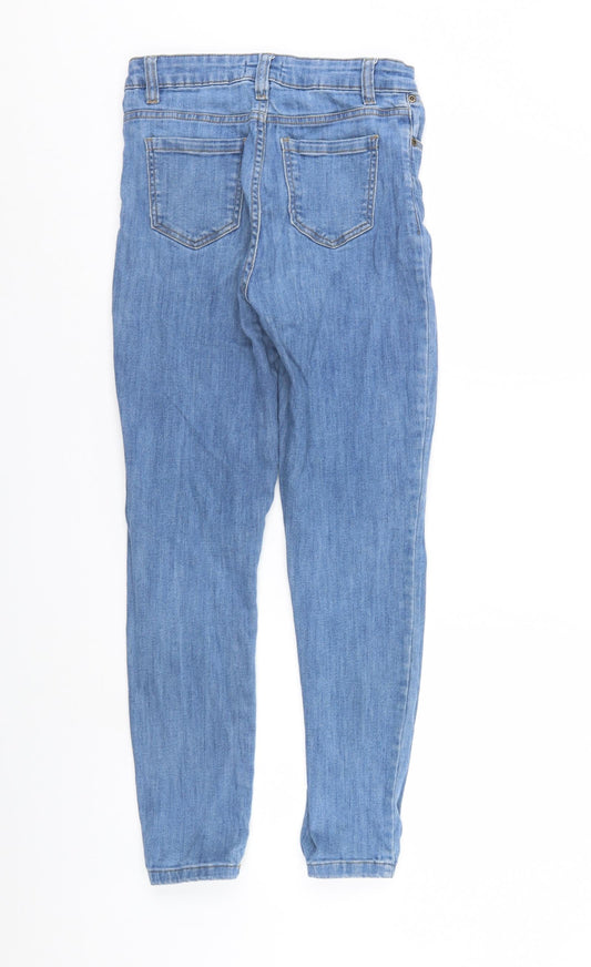 Femme Luxe Womens Blue Denim Straight Jeans Size 10 L28 in