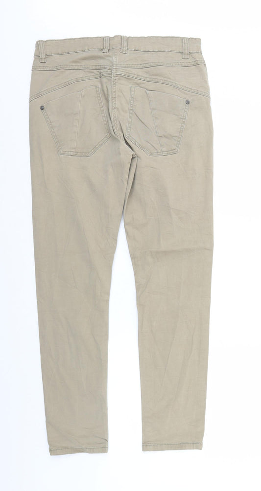 Gina Womens Beige Denim Straight Jeans Size 8 L29 in