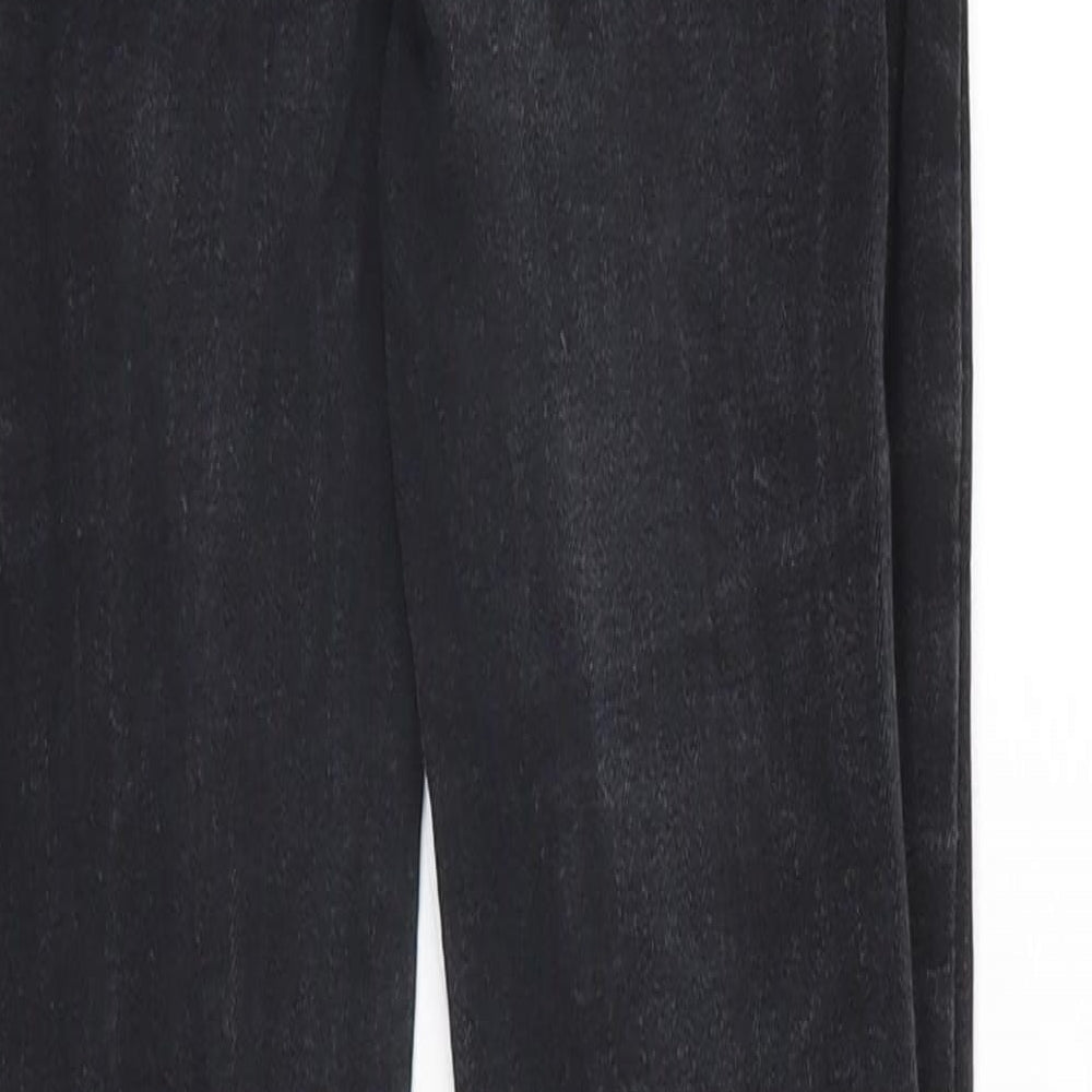 Brand and care label for Denim Co women’s black denim straight jeans, size UK 6, 28-inch leg