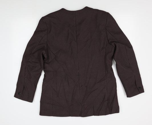 style file Womens Red Houndstooth Jacket Blazer Size 14