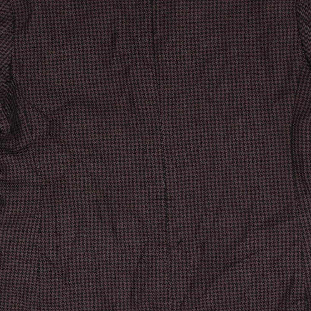 style file Womens Red Houndstooth Jacket Blazer Size 14