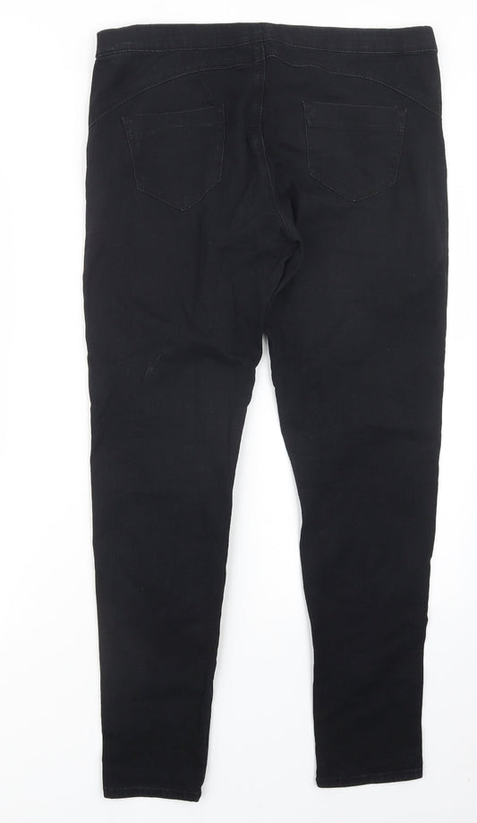 Denim Co. Womens Black Denim Straight Jeans Size 14 L29.5 in