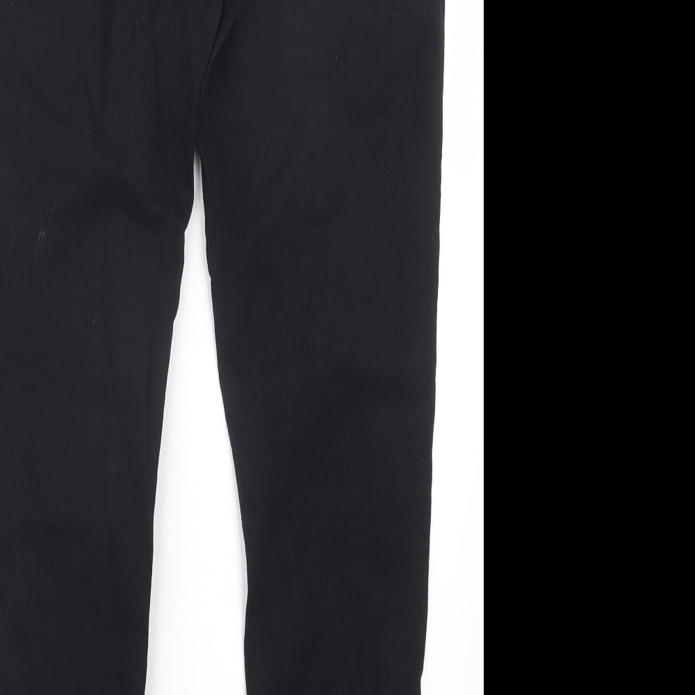 Brand and care label for Denim Co. women’s black denim straight jeans, size UK 14, 29.5-inch leg