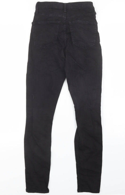 Topshop Womens Black Denim Straight Jeans Size 23 in L27 in