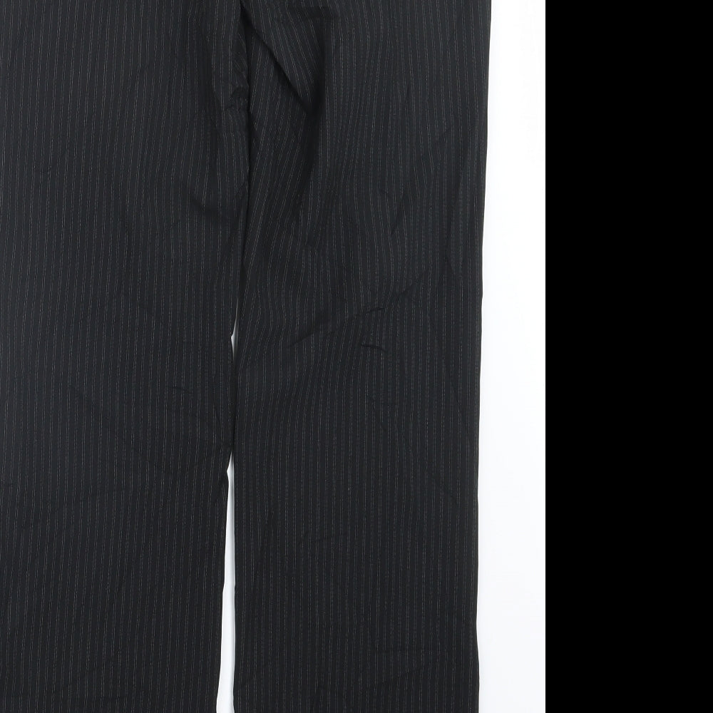 Atmosphere Womens Black Striped Trousers Size 12 L31.5 in