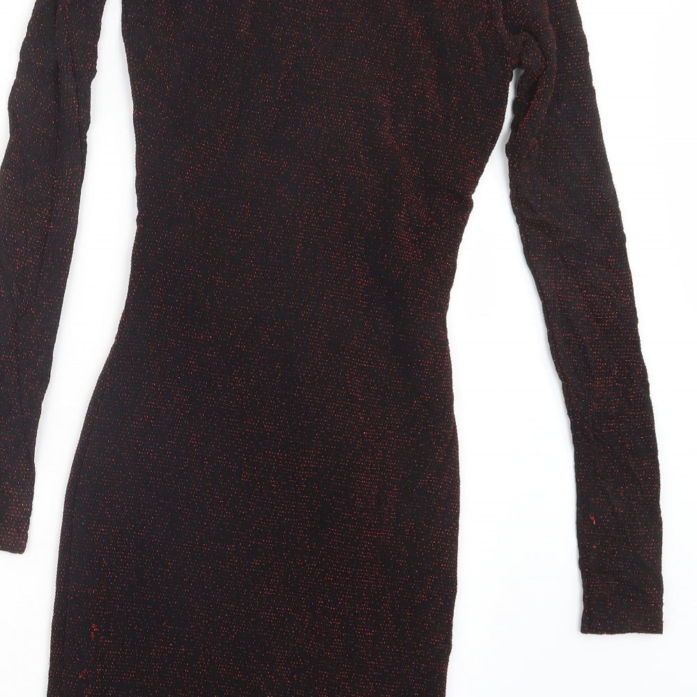 Missguided Womens Red T-Shirt Dress Size 4