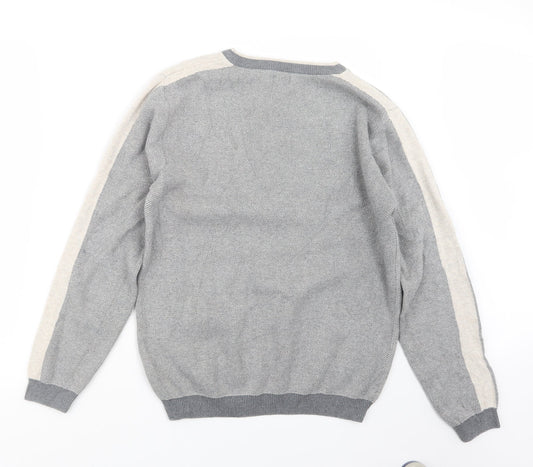 Matalan Mens Grey Knit Pullover Jumper Size M