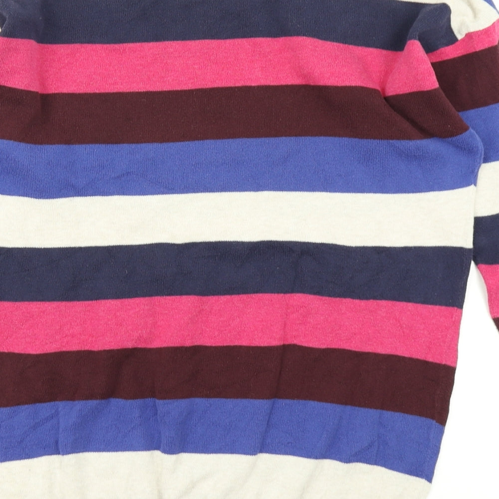 Divided Womens Purple Striped Knit Pullover Jumper Size XS