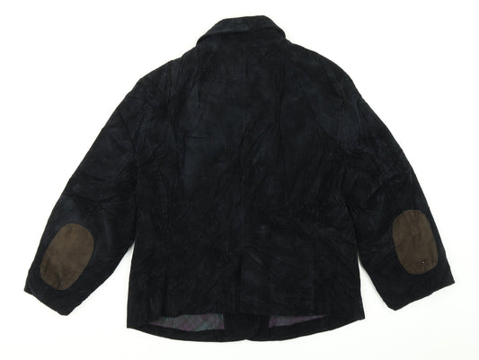 Indigo Womens Blue Corduroy Jacket Blazer Size 12