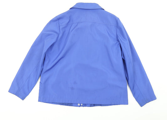 BM Collection Womens Blue Rain Coat Coat Size M