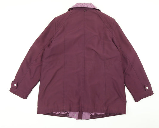 BM Womens Purple Pea Coat Coat Size M
