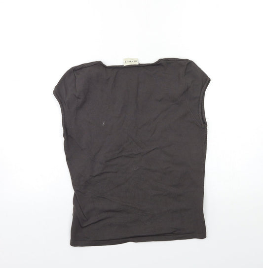 Minute Womens Grey Knit Basic T-Shirt Size 12