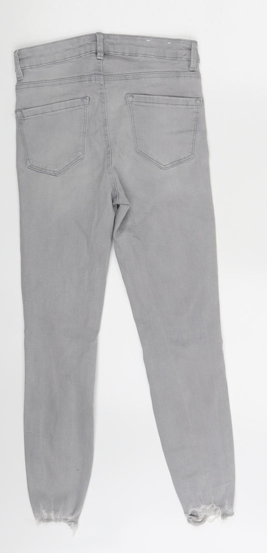 New Look Womens Grey Denim Skinny Jeans Size 8 L24 in