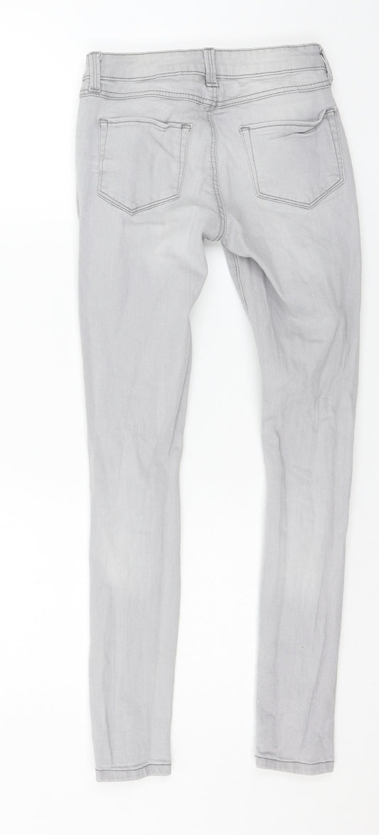 Denim & Co. Womens Grey Denim Skinny Jeans Size 6 L27 in
