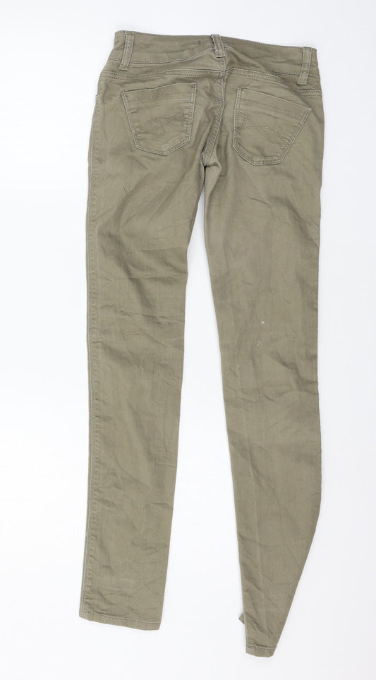 Pull it Womens Green Denim Skinny Jeans Size 26 in L30 in