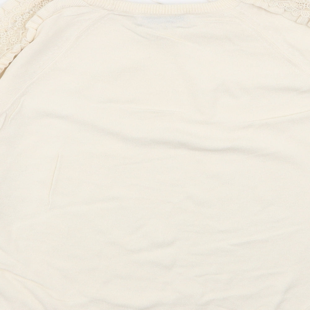 Per Una Womens Ivory Floral Pullover Jumper Size 10