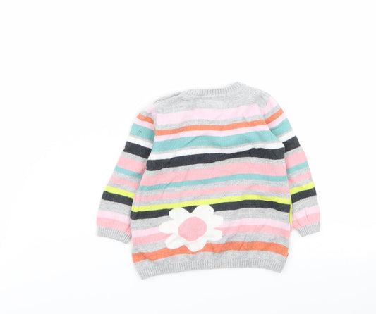 Boboli Girls Multicoloured Striped Pullover Jumper Size 0-3 Months