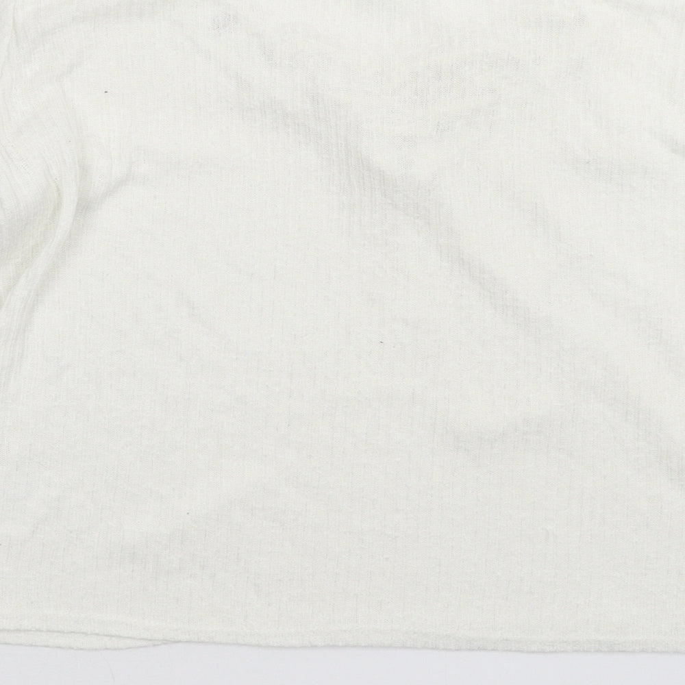 Divided Womens White Knit Pullover Jumper Size M