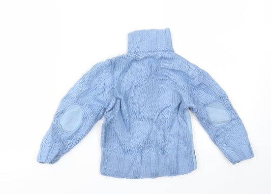 Preworn Boys Blue Full Zip Jumper Size 24 Months