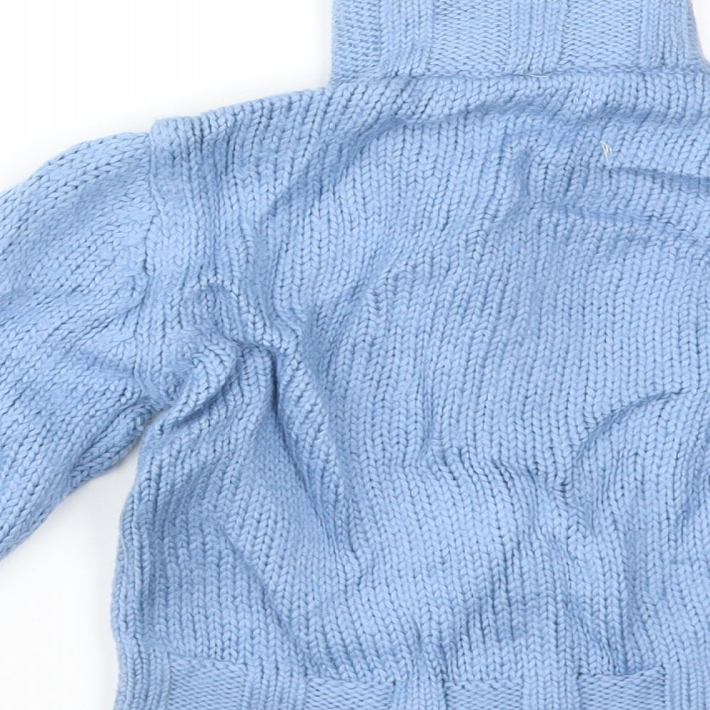 Preworn Boys Blue Full Zip Jumper Size 24 Months