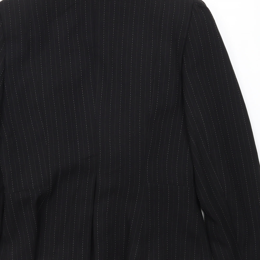 EVIE Womens Black Striped Jacket Blazer Size 12