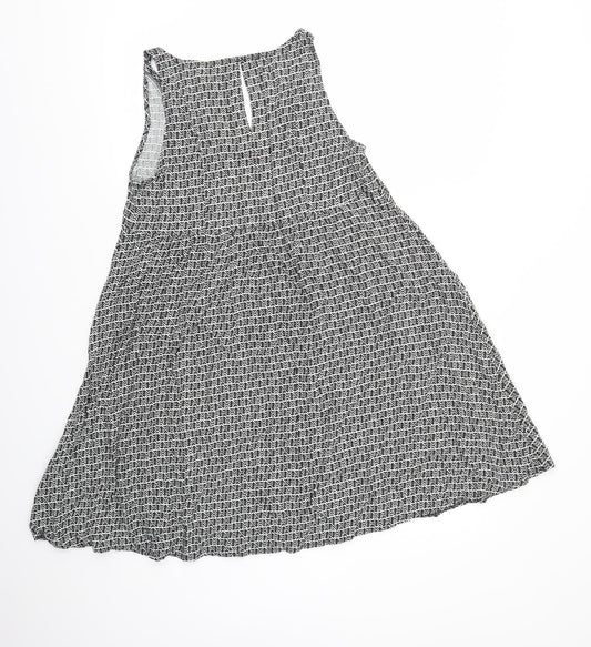H&M Womens Black Geometric Fit & Flare Size 8
