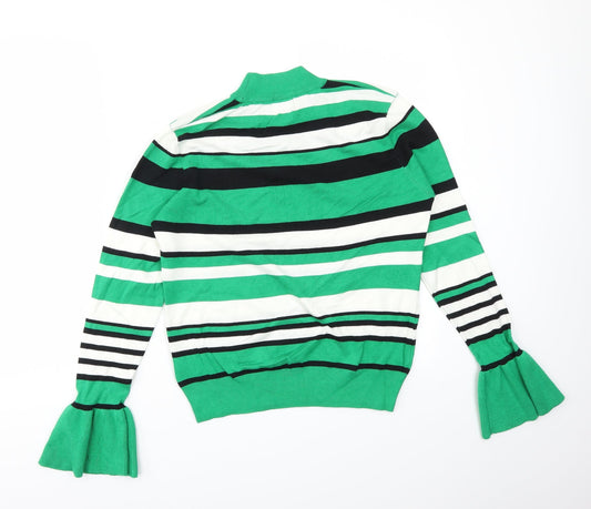 Lauren Taylor Womens Multicoloured Striped Basic T-Shirt Size L