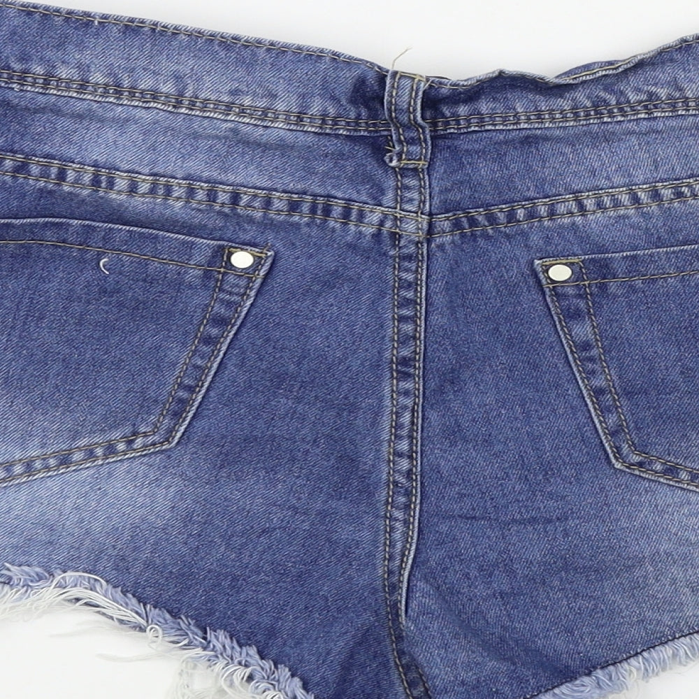 PRETTYLITTLETHING Womens Blue Colourblock Bermuda Shorts Size 10