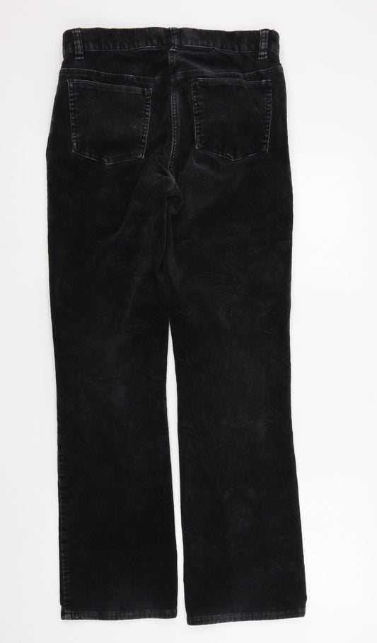JEFF&CO Womens Black Trousers Size 12 L30 in
