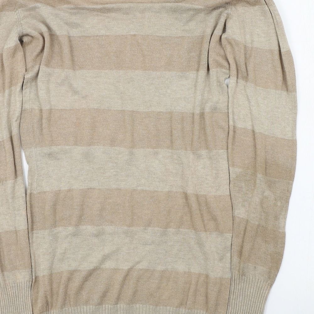 Therapy Womens Brown Striped Pullover Jumper Size 12