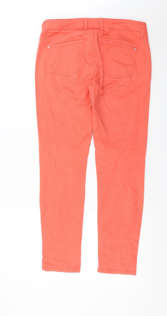 ESMARA Womens Orange Denim Skinny Jeans Size 12 L29 in