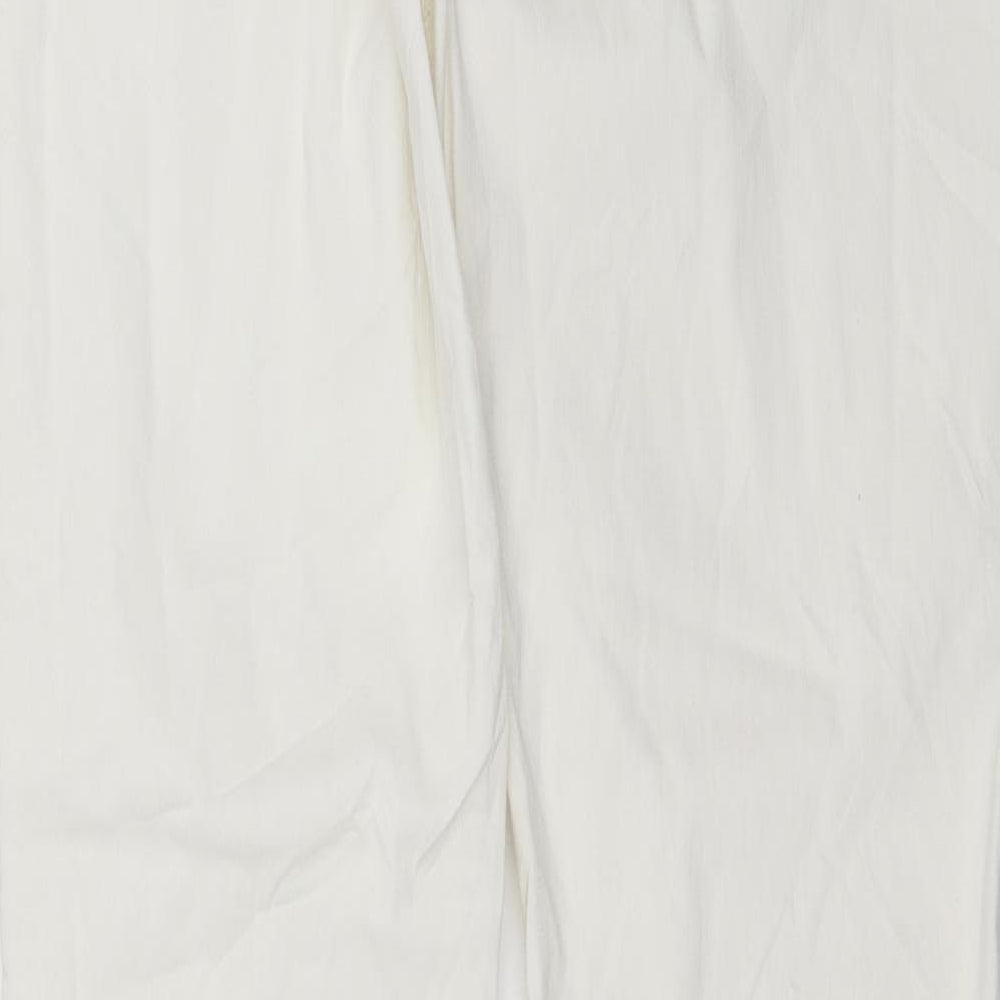 GUIDANCE Womens White Floral Trousers Size S L30 in