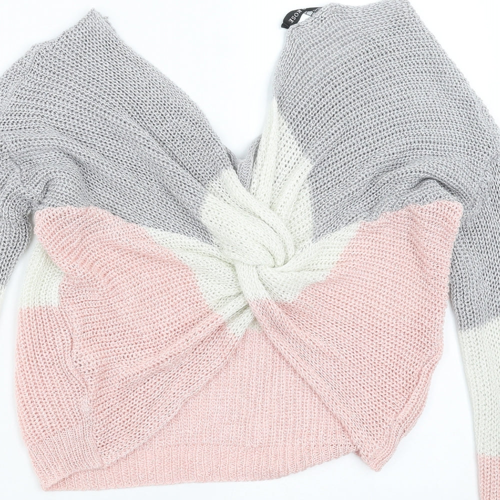 Cameo rose Womens Pink Knit Pullover Jumper Size S - Twist Back Detail