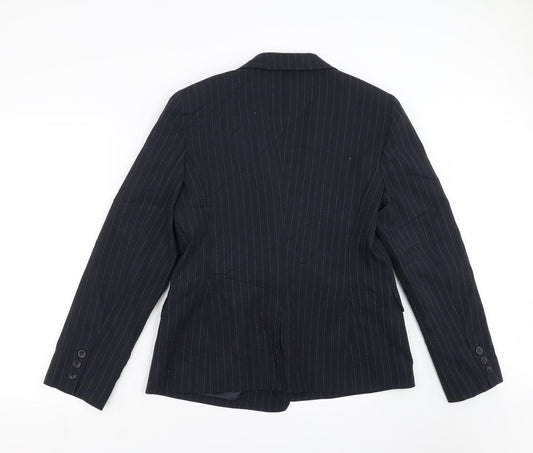 YFN Collection Womens Blue Striped Jacket Suit Jacket Size 16