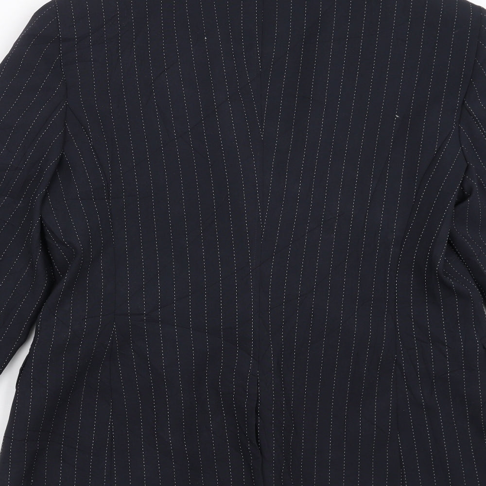 YFN Collection Womens Blue Striped Jacket Suit Jacket Size 16