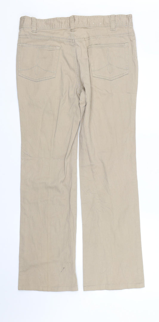 Denim co Womens Beige Denim Straight Jeans Size 12 L27 in