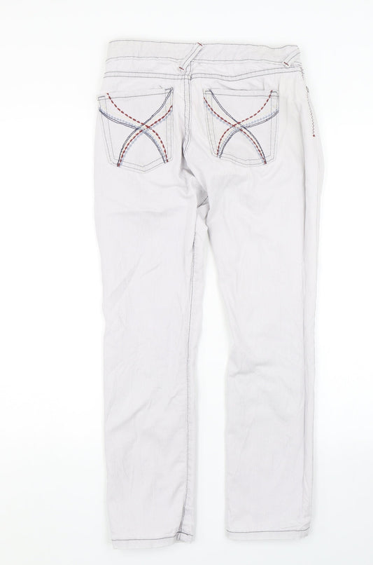 Authentic Denim Womens White Denim Straight Jeans Size S L26 in