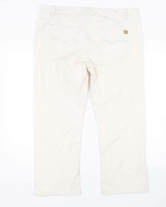 Euro Moda Womens Beige Denim Straight Jeans Size 10 L23 in