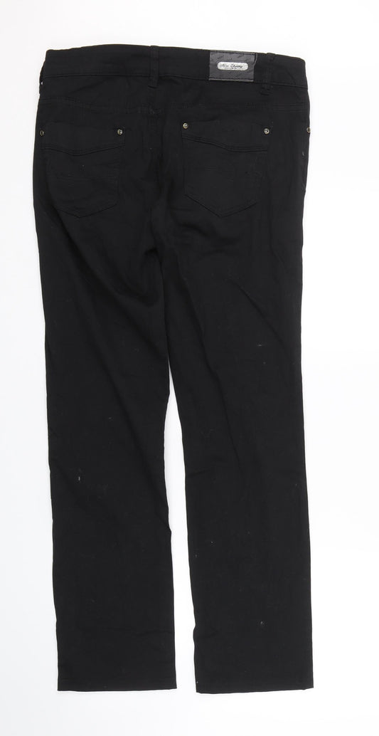 Miss Cherry Womens Black Denim Straight Jeans Size 32 L28 in